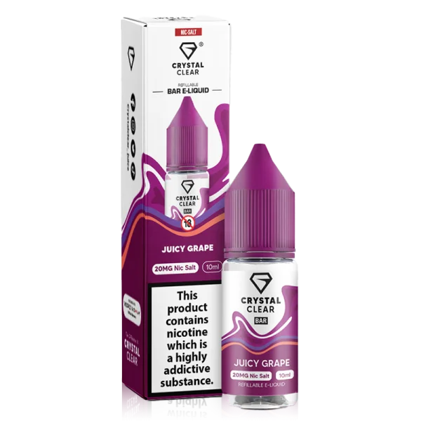 Crystal Clear Bar Nic Salts 10ml - Juicy Grape