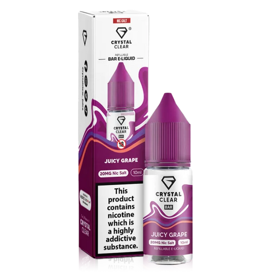 Crystal Clear Bar Nic Salts 10ml - Juicy Grape