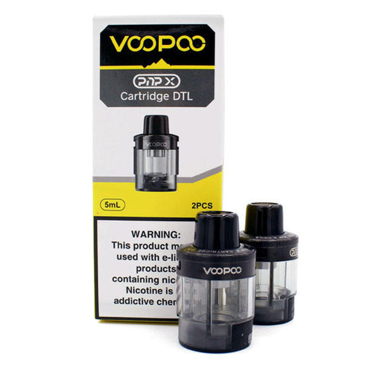 Voopoo PNP X Replacement Cartridges 2pcs/pack - DTL - Black / 2ml